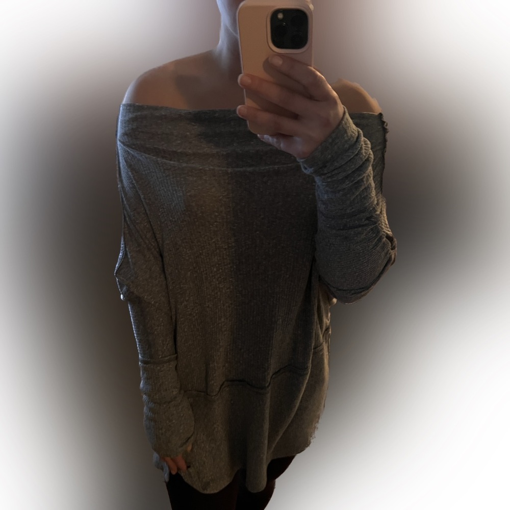 Grey off the shoulder Free People sweater